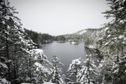 snowy winter view of Matheson Lake